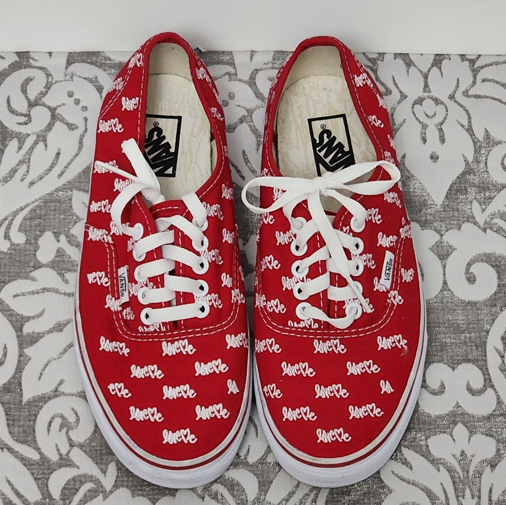 Love Me X Vans Authentic Red Canvas sneakers